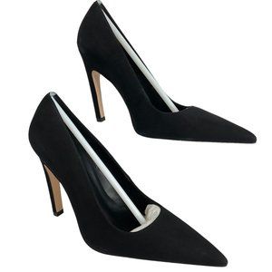 Good American Heels Womens Sz 5.5 Black Suede Pump Classic Elegant $260 Nwb
